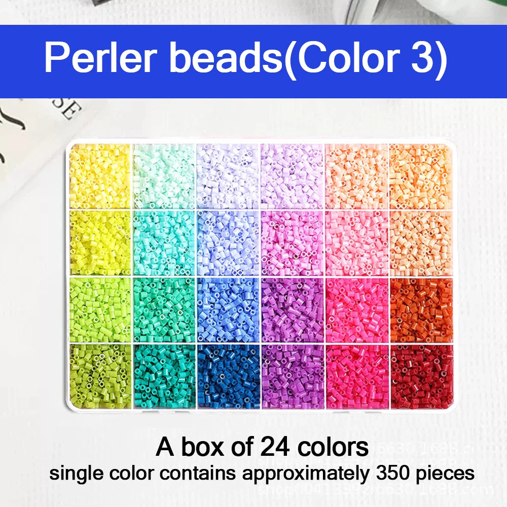 24/48/72/96 Colors Fuse Beads Kit For Kids, 5mm Melty Beads Craft Set With Iron & Accessories, DIY Pixel Art Toys For Creative G
