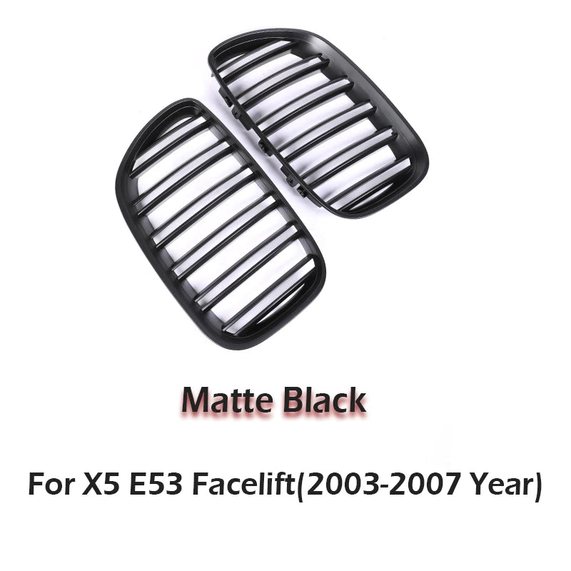 Front Bumper Kindey Grille Carbon M Style For BMW X5 E53 Facelift 2004 2005 2006 X5M Exterior Parts Grills Cover Car Accessories