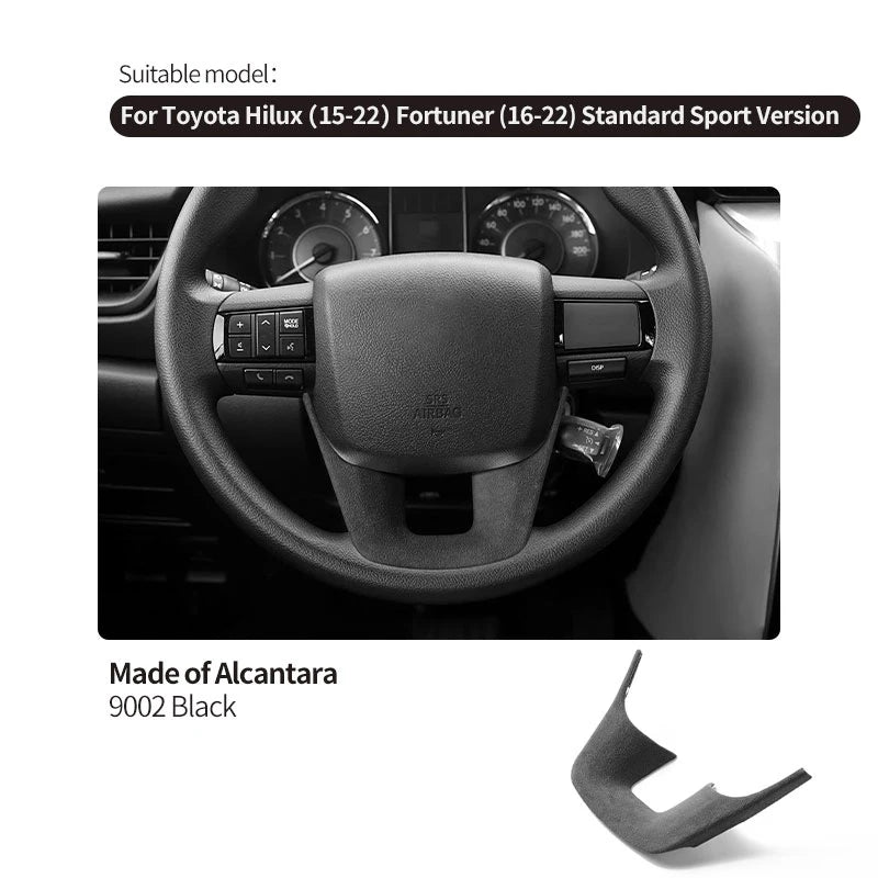 Made of Alcantara For Toyota Hilux / Fortuner Standard Sport Version Car Steering Wheel Boot Cover Interior Tuning Accessories