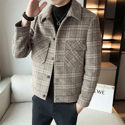 Male Coats Slim Fit High Quality Men's Wool & Blends Jackets Vintage Joker Harajuku Casual Luxury Designer Cheap Clothes Offer