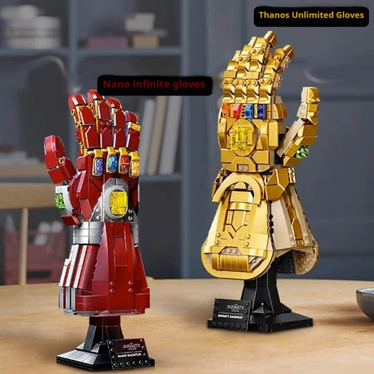 Marvel 32cm Iron Man Nano Gauntlet Building Blocks Toy - Thanos Infinity Gloves DIY Puzzle Model Toy for Collectors