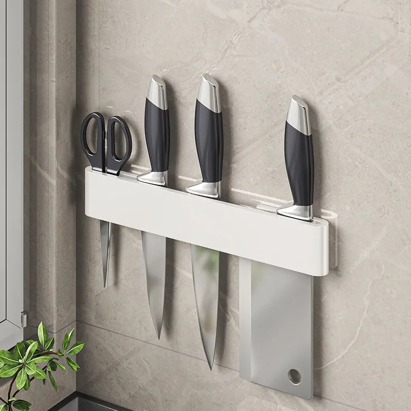 Modern Minimalism Wall-Mounted Kitchen Multi-Functional Shelf Simple Knife Holder Storage Organizer for Kitchen Knives