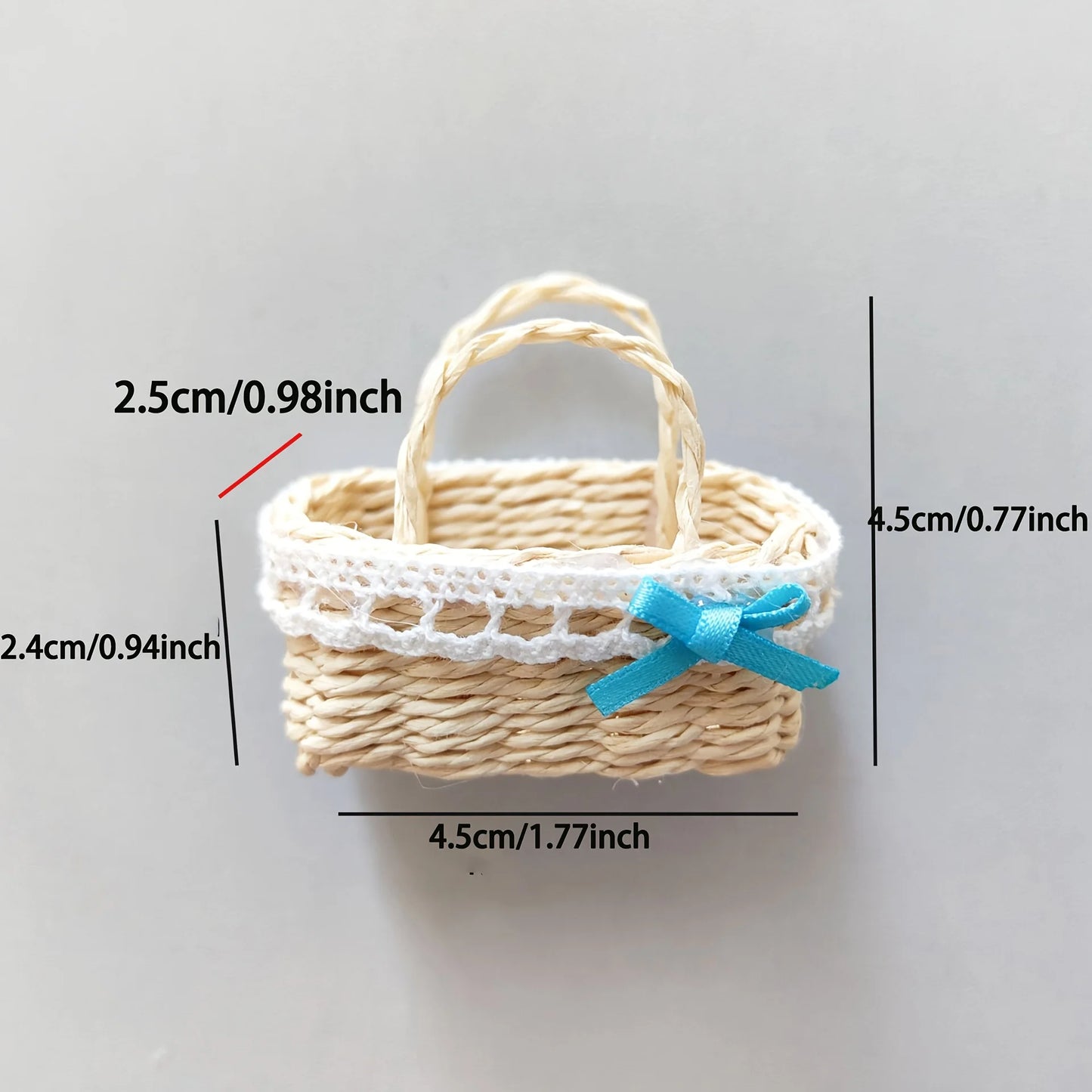 Miniature Basket Handmade Mini Wicker Basket Woven Paper Rattan Basket Dollhouse Ornament Accessories Decoration Easter