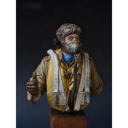 1/10 scale resin unpainted model kit, bust of a British Royal Air Force pilot, unassembled and unpainted GK