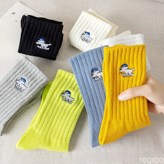 7 Pairs Spring and Autumn New Cotton Odor Proof Breathable Sweat Absorbing Mid Tube Men's Socks Trendy Personalized Men's Socks