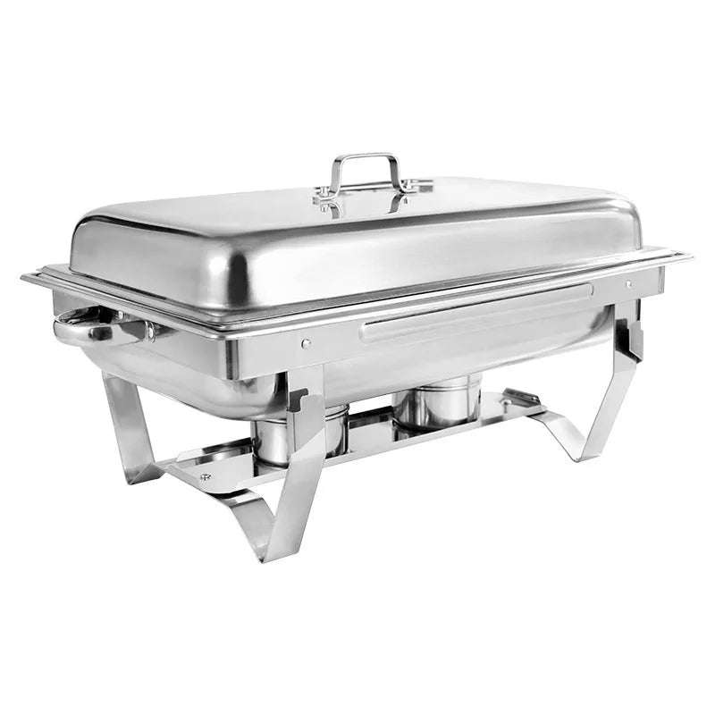 Singweller 2/4/6 Packs 8QT Rectangle Chafing Dish w/ Full Size Pans Buffet Catering Warmer Server Folding Stand Fuel Holder Tray