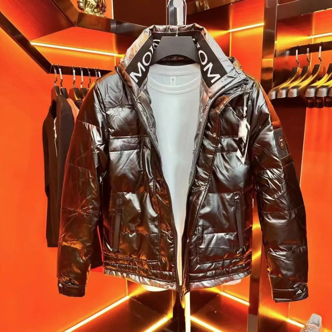 Fashionable Quilted Jacket Hooded Casual Unisex High End down Coat Waterproof Windproof Warm Polyester Fiber Youth Autumn Winter