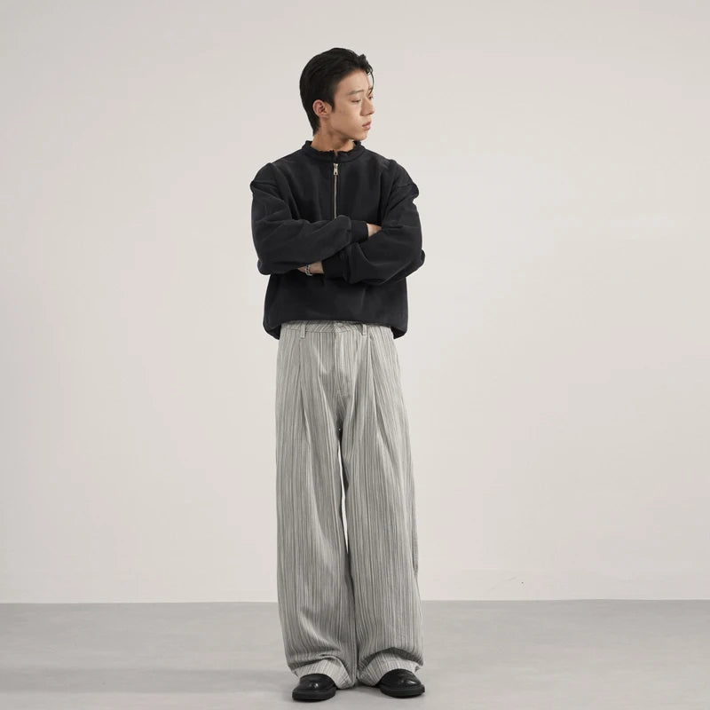 Unisex Black White Stripe Baggy Pants Wide Leg Loose Fit Contrast Color Casual Streetwear Hip Hop Y2K Trousers Men Women Fashion
