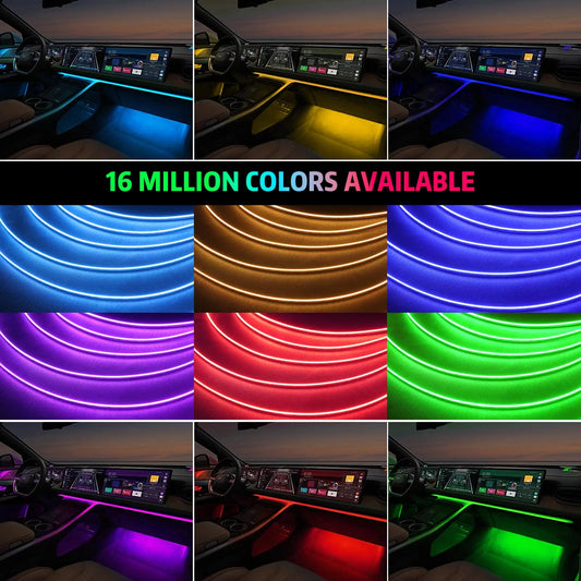 2026 Upgrade Acrylic Interior Car LED Strip Light, Dreamcolor 22-in-1 LED Ambient Lighting with APP Music Sync Decorative Lamps
