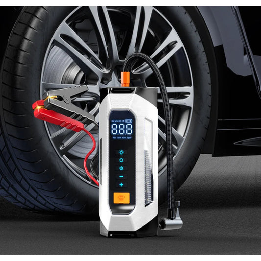 5000A Car Emergency Jump Starter With Portable Tire Inflator And Ignition Function 12v Booster Car battery Air Pump Electric