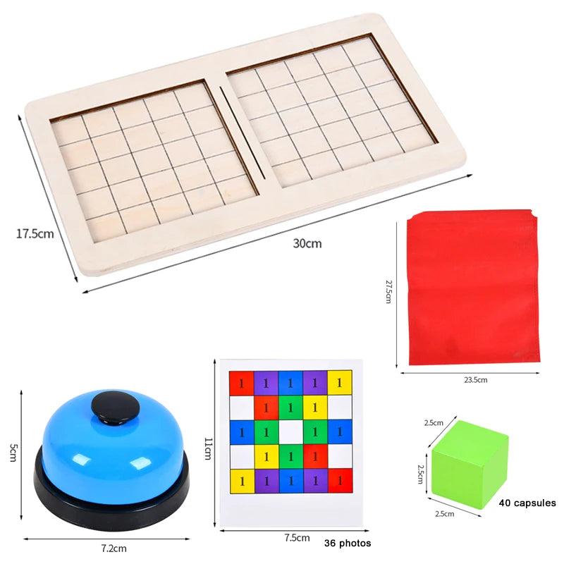 Wooden Two-Player Battle Blocks Concentration And Logic Training Interactive Board Game Puzzle Space Three-Dimensional