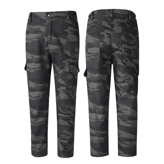 Men's Down Pants Winter Thicken Fleece Straight Leg Puffer Cargo Pants Warm Windproof Outdoor Warm Climbing Ski Trousers