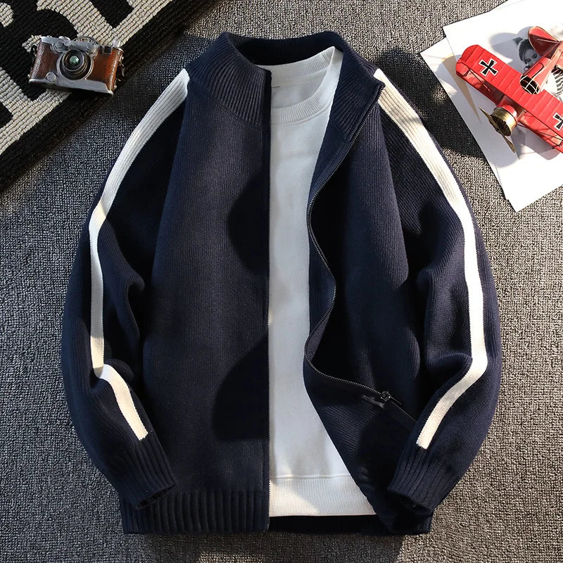 Trendy Men's Fashion Cardigan Sweater Jacket Stylish Acrylic Blend Cardigan for Fall and Winter Comfortable and Warm Men's Top