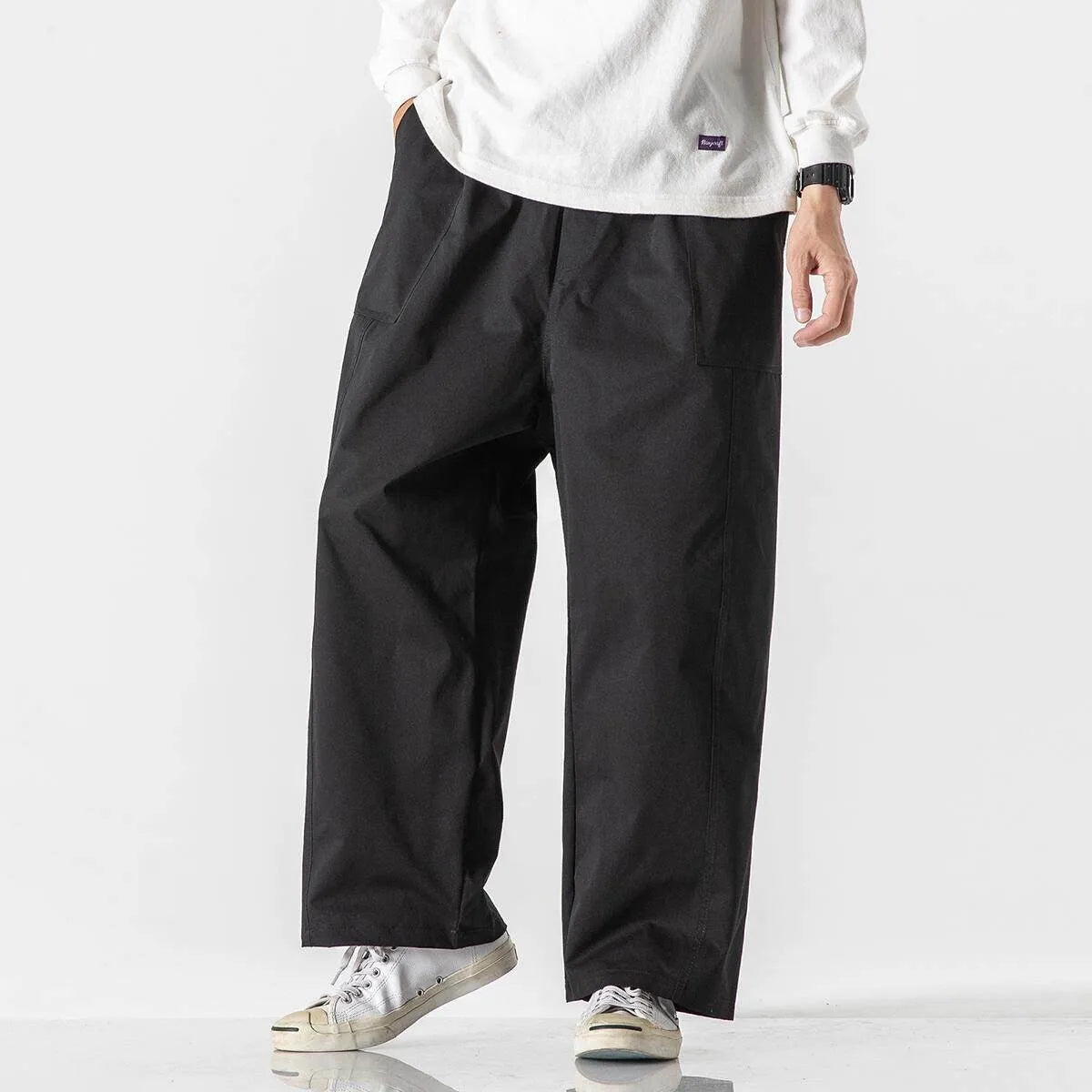 light Thin Straight Leg Pants Summer Solid Casual Oversize Harun Pants Men Loose Fashion Cargo Trousers Streetwear Plus Size 5XL