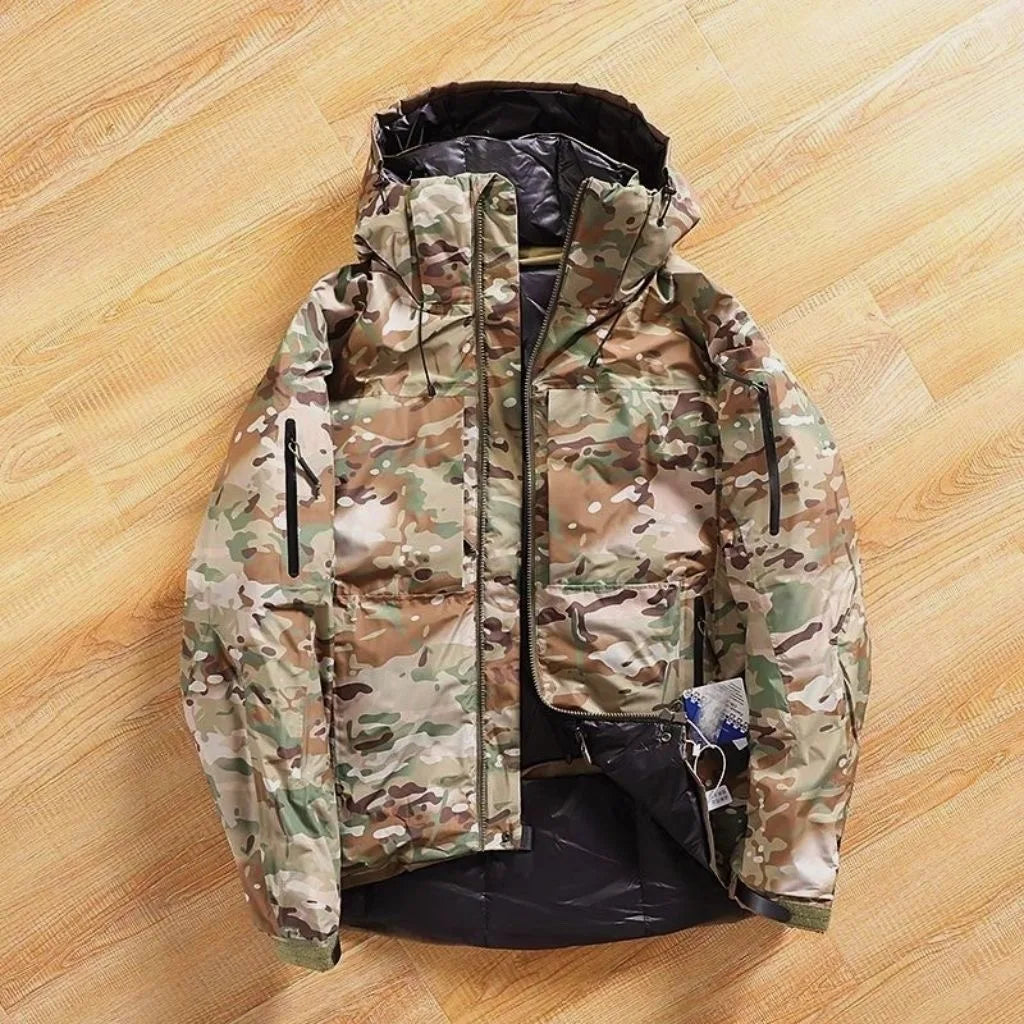 Warm Cotton Jacket for Men Outdoor Winter Fashionable Hooded Skiing Parka Youth Casual Standard Fit Zipper Closure Color