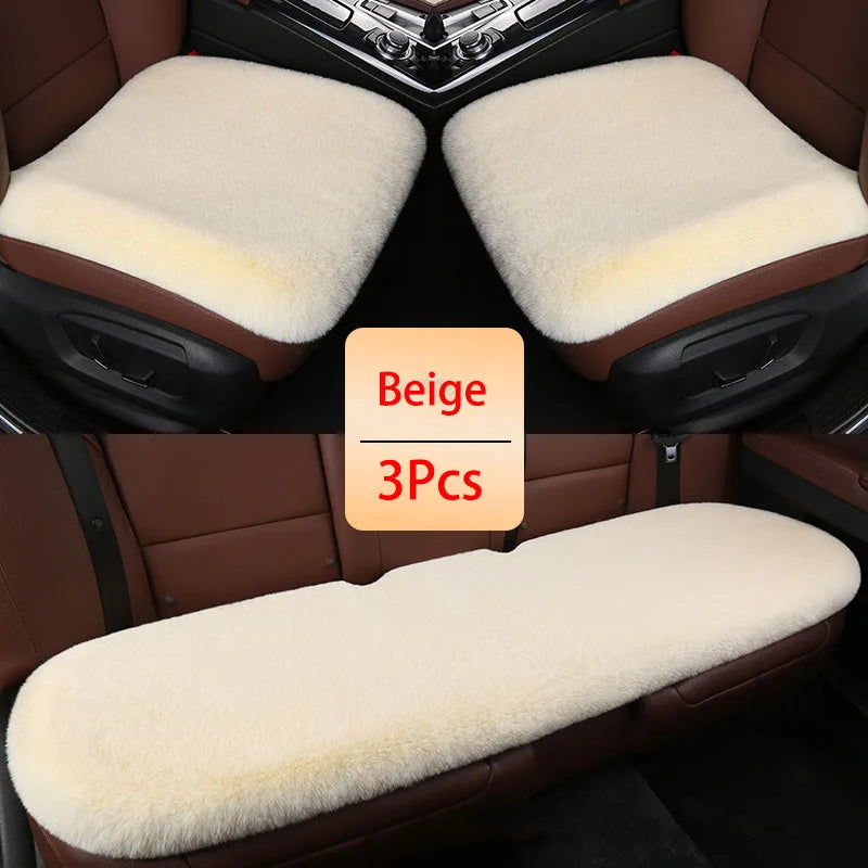 Winter Plush Rabbit Fur Car non-slip Seat Cushion Warmth Thickened Wool One Piece Square Cushion for Main Driver or Co-pilot
