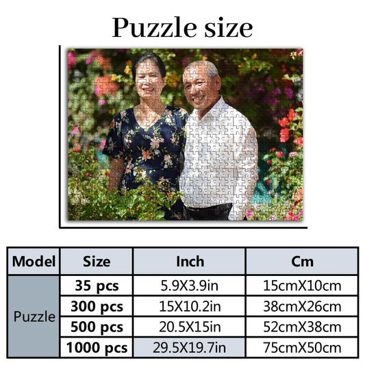 35/300/500/1000pcs Personalized Custom Photo Puzzle family photo For Him Her Family Friends Children For Birthdays For Weddings
