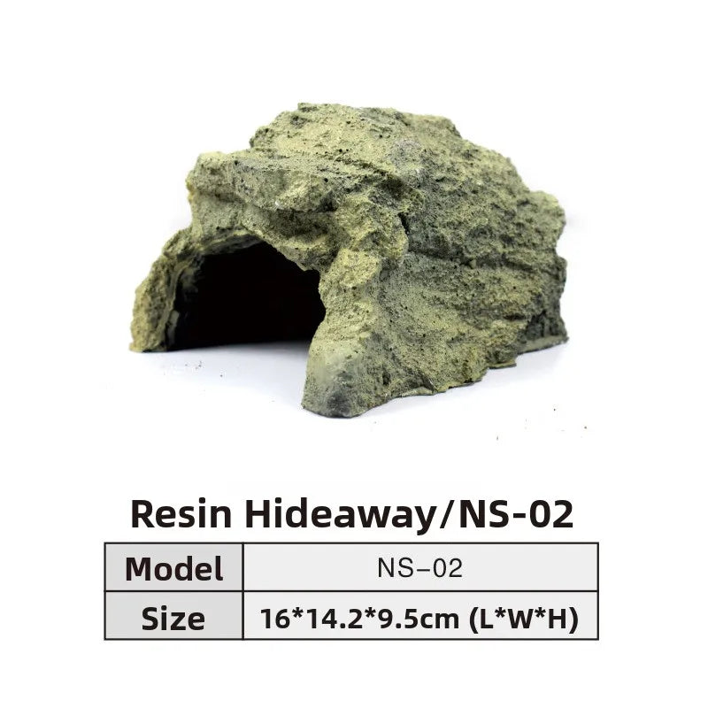 Nomoypet NS162 Rock Cave Simulation Pet Reptile Spider Turtle Sunbathing Platform Hideout Caves for Pets Reptiles Supplies