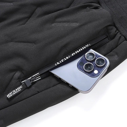 Men's Winter Thiened Fce Lined Casual Long Pants Windproof down Trousers Warm Cotton Pants Faionable Urban Sle