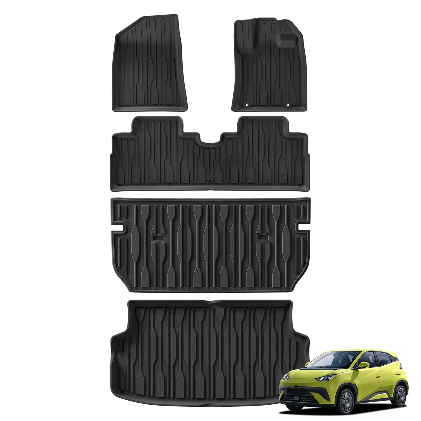 Left/Right Drive for BYD ATTO1 SEAGULL 2025 Car Floor Mats Cargo Liner Trunk Pad Backrest Liner TPE Foot Mat All Weather Black