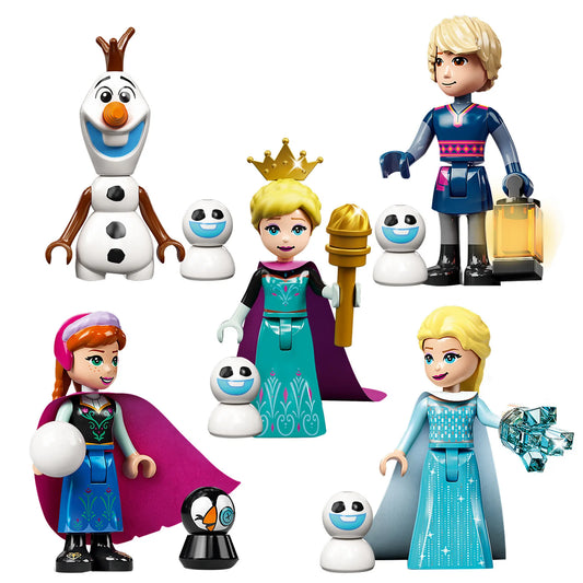 Disney Princess Building Block Figures Set, Elsa, Belle, Ariel, DIY Toy for Girls, Perfect Collectible and Children's Gift
