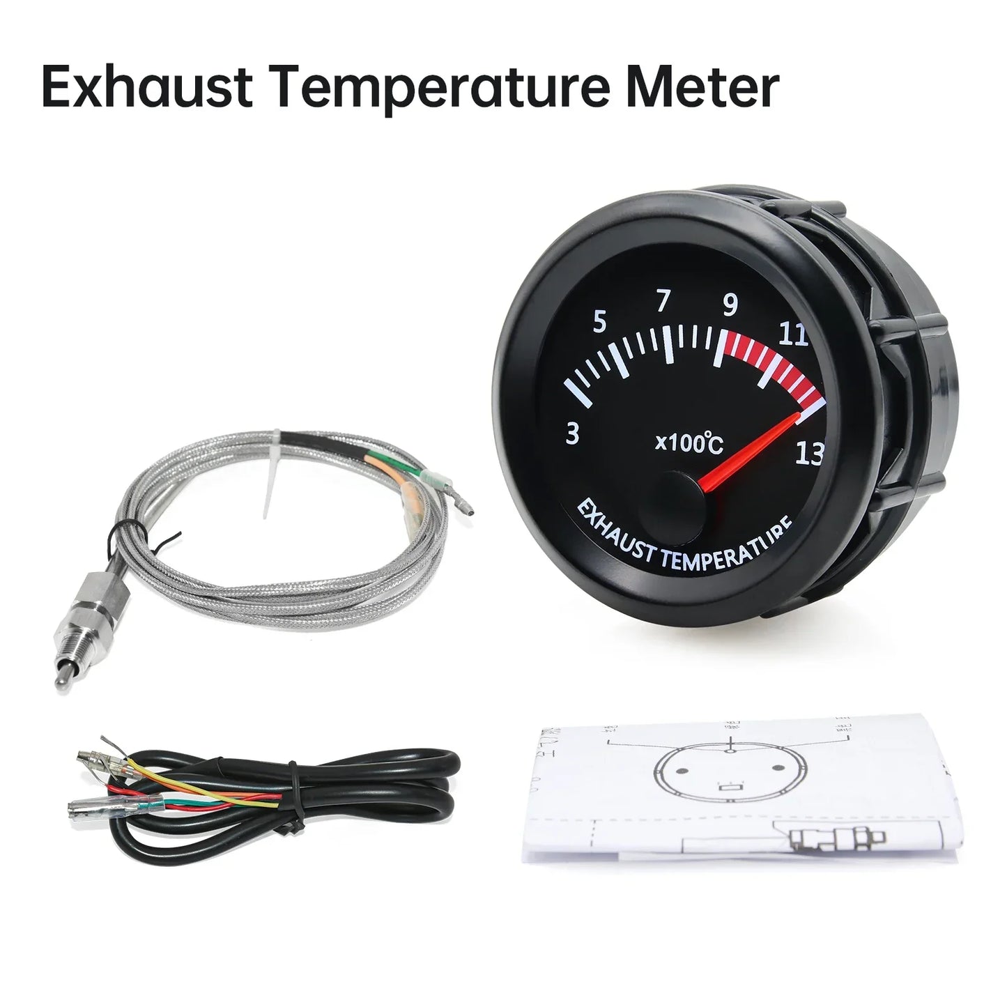 2'' 52mm Racing Car Indicator Water Temp Gauge Oil Temp Meter Voltmeter Oil Press Vacuum Boost Air Fuel Ratio EGT Instrument