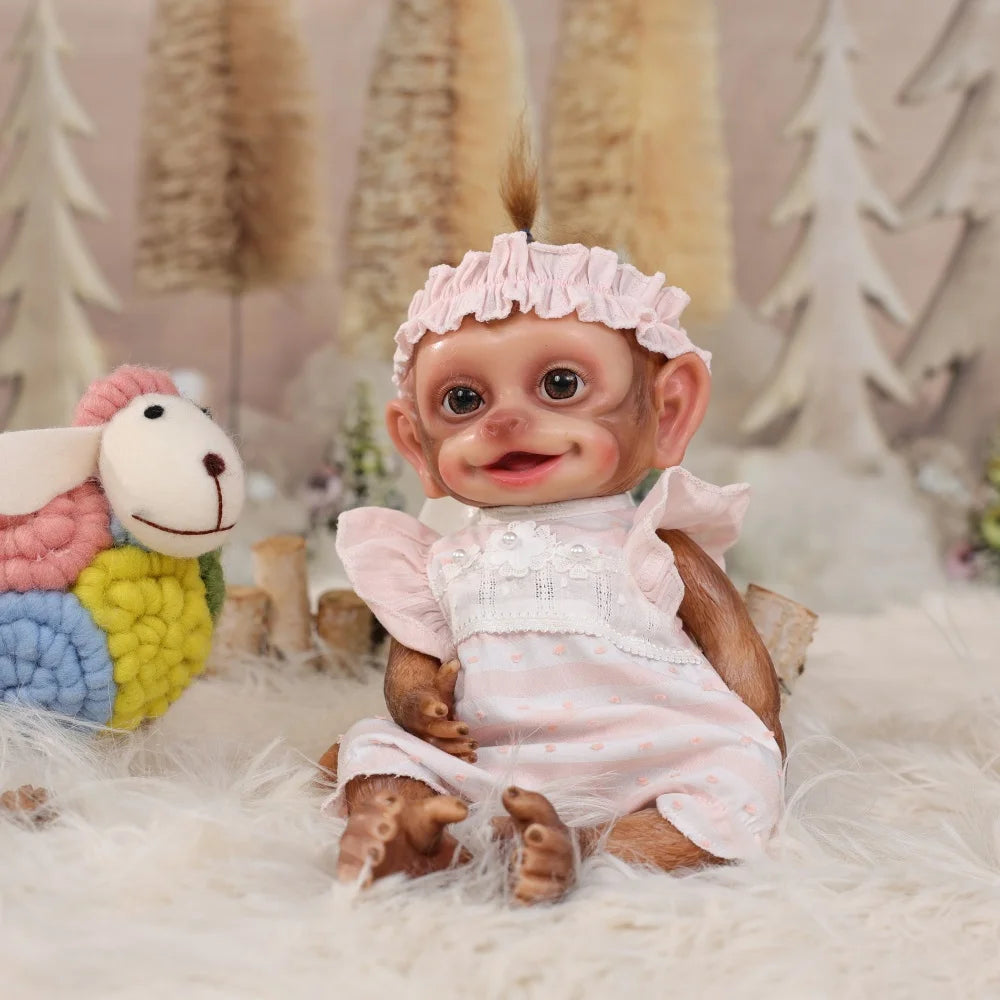 Cloveray 13inch Full Body Soft Silicone Realistic Reborn Baby Doll Solid monkey Silicone Doll Handmade High-quality Toy Kid Gift