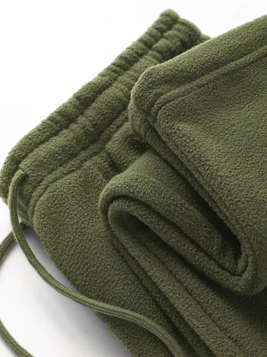 Vintage Thick Winter Casual Fleece Pants Men Wide leg Baggy Warm Sweatpants Male Drawing Jogger Pants Falls Trousers