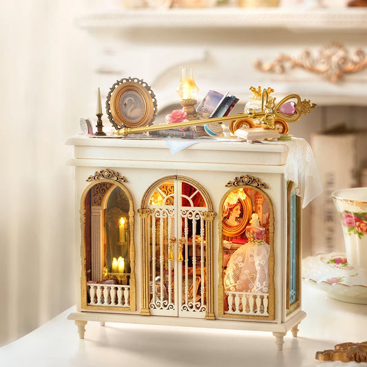 Diy Doll Miniature House Kit Wooden Casa Dollhouse Furniture Light Home Handmade Assembly Miniature Toys Birthday Gifts