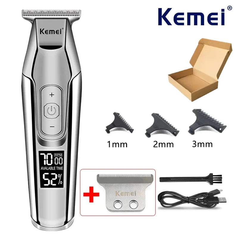 Kemei Hair Clipper KM-5027 Or Blade Trimmer for Men Adjustable Speed LED Digital Hair Clipper Carving Clippers Electric Razor