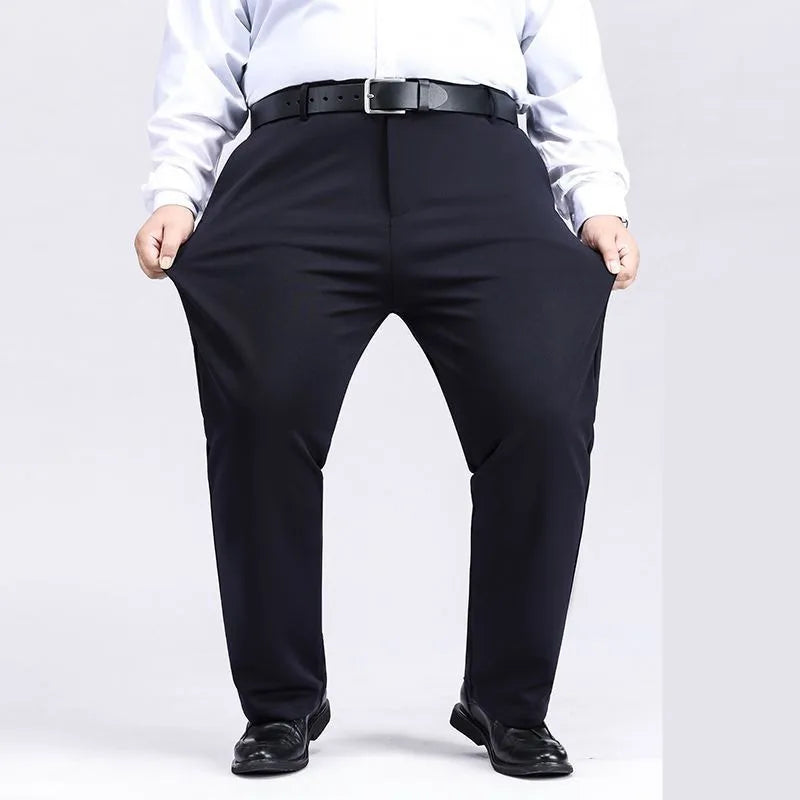 Men Suit Pants Thick Autumn Stretched Business Loose Straight Work Plus size 150KG 48 50 52 Spring Male Office Formal Trousers