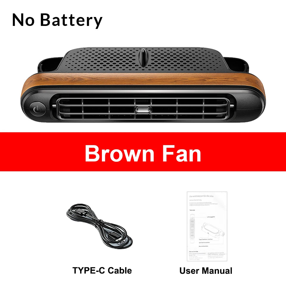 Yanace Portable Car Seat Cooling Fan USB Rechargeable Backseat Air Cooler with Strong Wind for Summer Travel Accessories