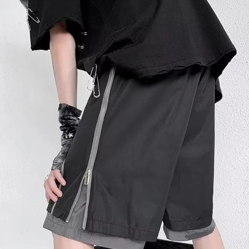 Utility Cargo Shorts Men Summer Military Tactical Zipper Pockets Streetwear Loose Fit Casual Shorts