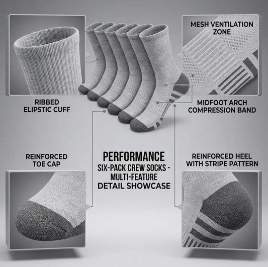 INSELLE Men's Professional Sports Socks, Towel Bottom, Shock Absorbent, Buffer, Arch Protection, Odor proof, Sweat wicking