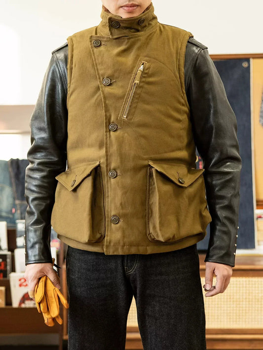 Red Tornado Heavy Aviators Vest Vintage Style Men's Wool Alpaca Lined Waistcoat