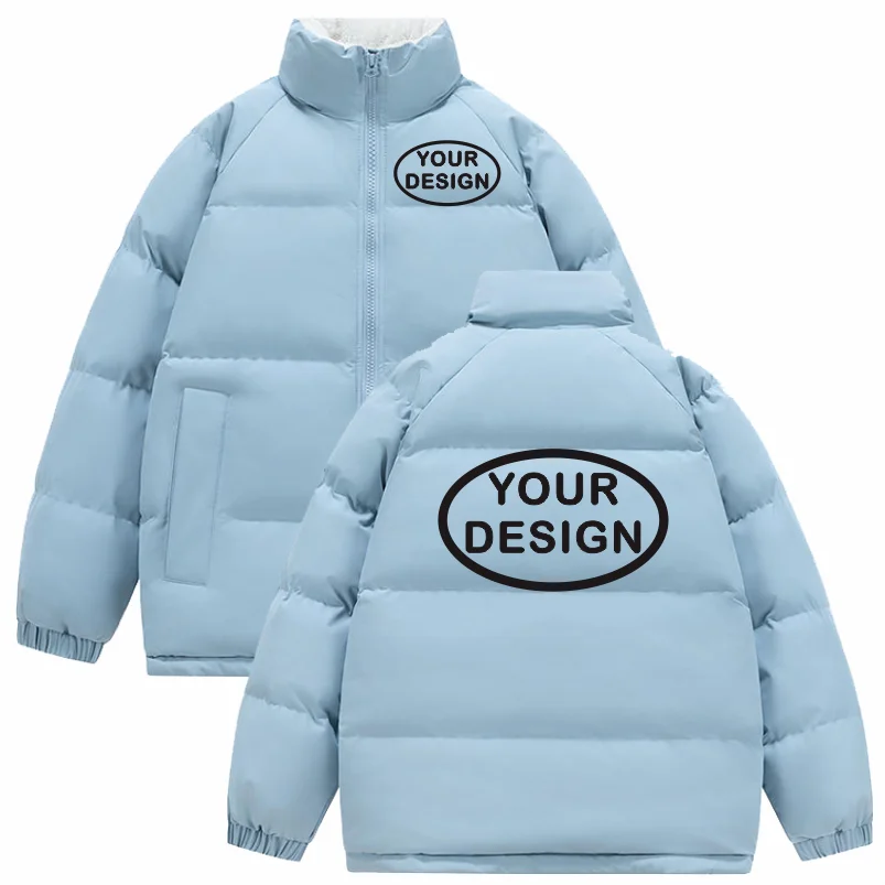 New Men's Parker Coat Logo Customized Printed Warm Casual Jacket Thickened Winter Coat Down Jacket Solid Color Fashion Jacket