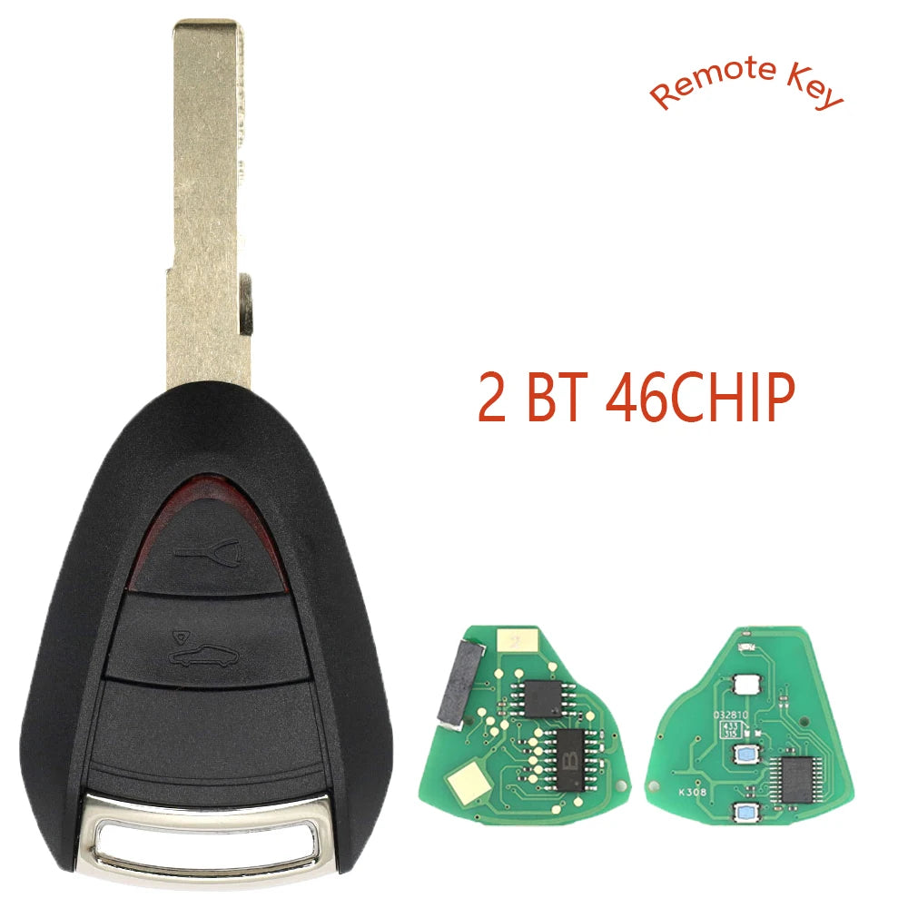 Zz ID46 Chip 315/433MHz Car Remote Control Key For Porsche Carrera Cayman 911 987 996 997 Boxster LXP-VIM2442 PN: 997-637-103-03