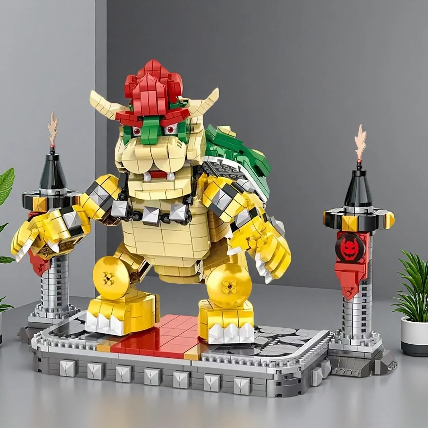 1000+/PCS Monster King building block set, Fire-breathing dinosaur model, boy puzzle toys, desktop ornaments, birthday gifts