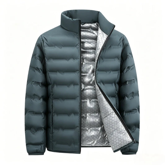 Graphene Self-heating Parka Jacket Men Solid Windproof Pleated Down Jackets Man Stand Collar Parkas Winter Padded Jackets Male