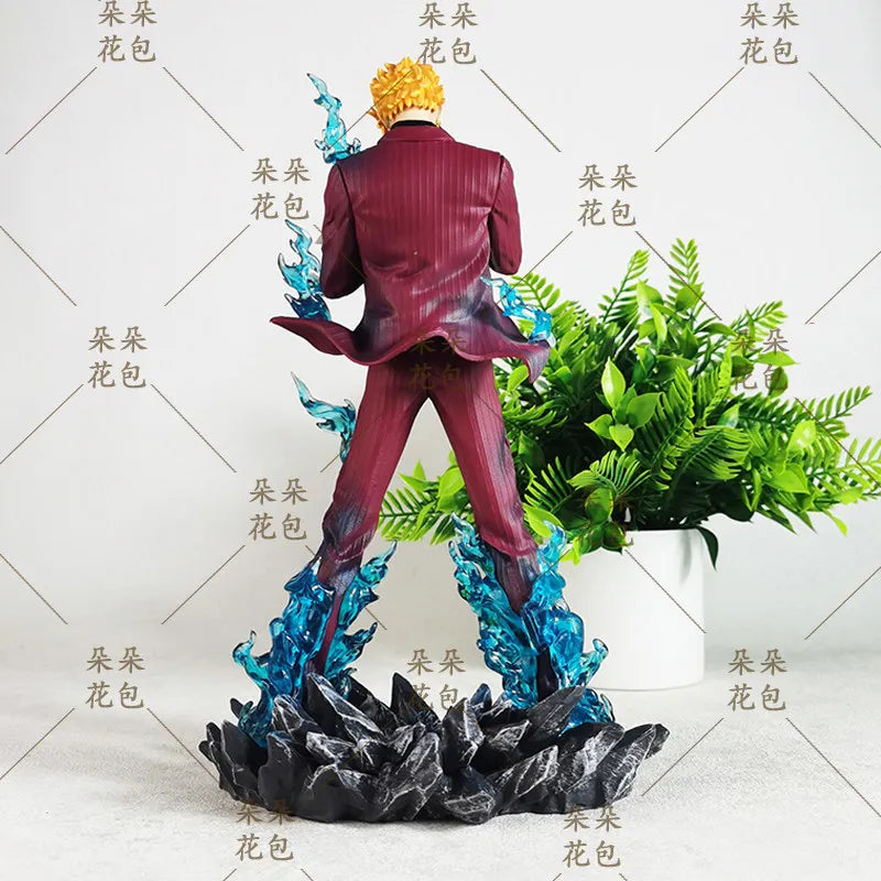 One Piece Sanji Anime Figure Gk Statue Hand Made Cartoon Surrounding Desktop Office Ornament Birthday Gift 25cm Anime Model