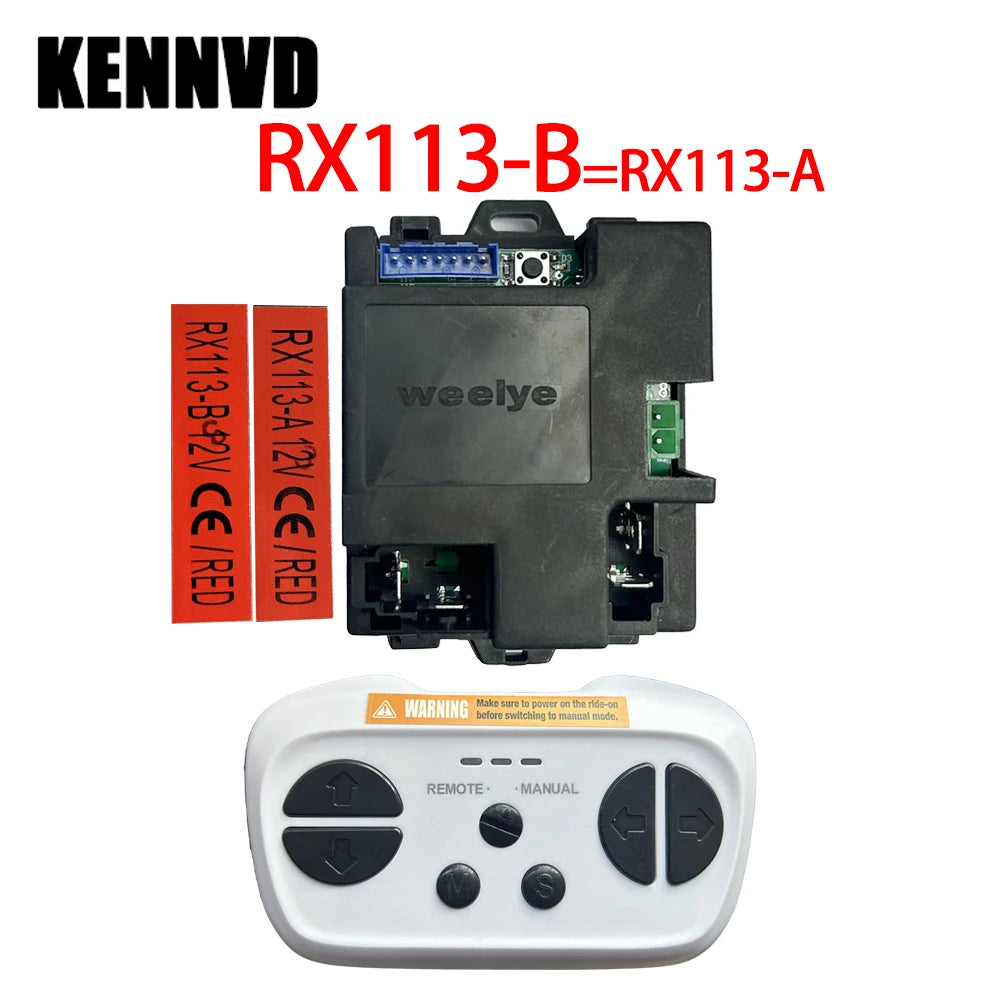 weelye Kids Electric Car Receiver and Remote Control,Ride On Car Controller RX94,RX113.12V Receiver with RM for Power Wheels