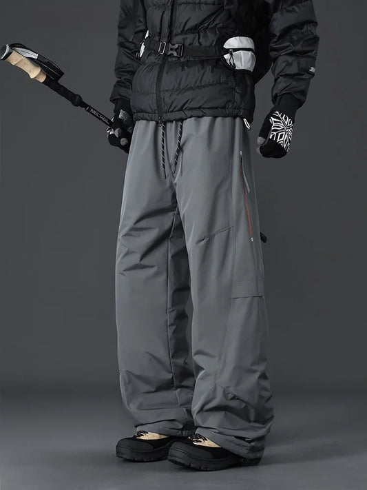 Large Size Winter Outdoor Casual Duck down Thermal Thickened Straight Leg Pants Men's Hiking Trousers Windproof And Cold-resi...