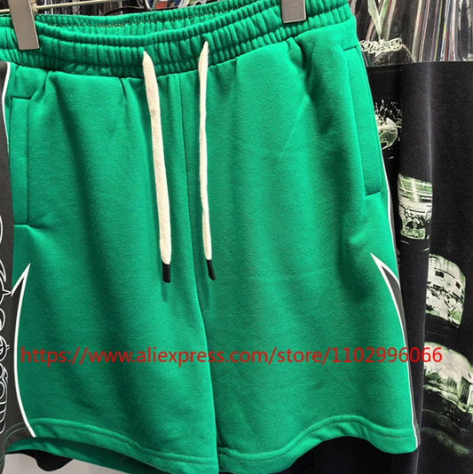 Real Photo Men's High Quality GOD High Street SPEED Shorts Streetwear Elastic Waist Drawstring Casual Sports Pants in Stock