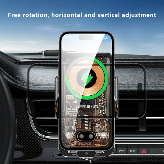 66W Fast Charging Car Phone Holder Wireless Magnetic Charging Base Fully Automatic Sensor Activation Function