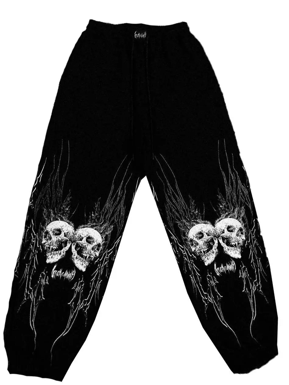 Dark Print Pattern Men's Casual Pants Personalized Street Hip Hop Rap Street Trousers Elastic Strap Casual Trousers