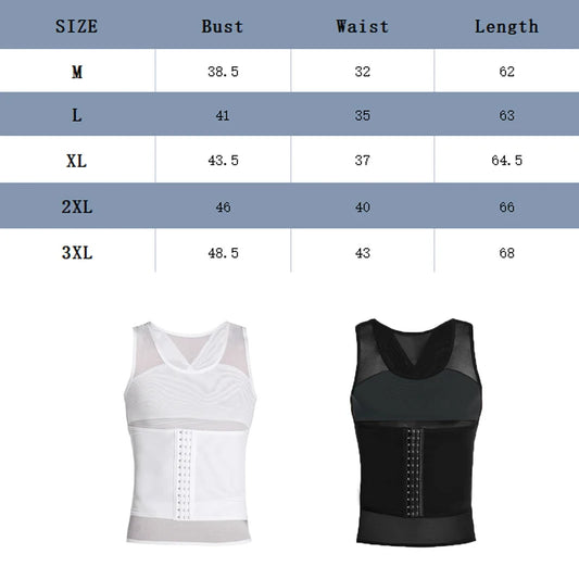 Men's Body Shaper Compression Vest Abdomen Shapewear Tummy Slimming Sheath Gynecomastia Shapers Corset Waist Trainer Fajas Tops