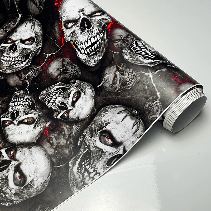 Skull Sticker Bomb Graffiti PVC Vinyl Wrap Film With Air Release Self Adhesive DIY Car Motorcycle Furniture Decoration Sticker