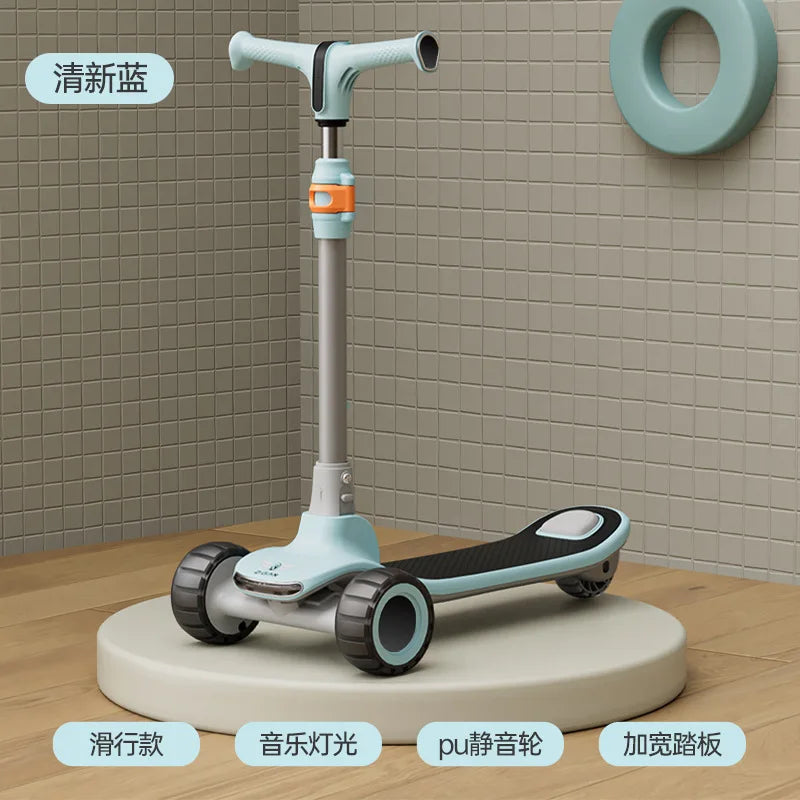 Foldable children's scooter for ages 2β8: LED-lit scooter ride-on scooter toy car for older children