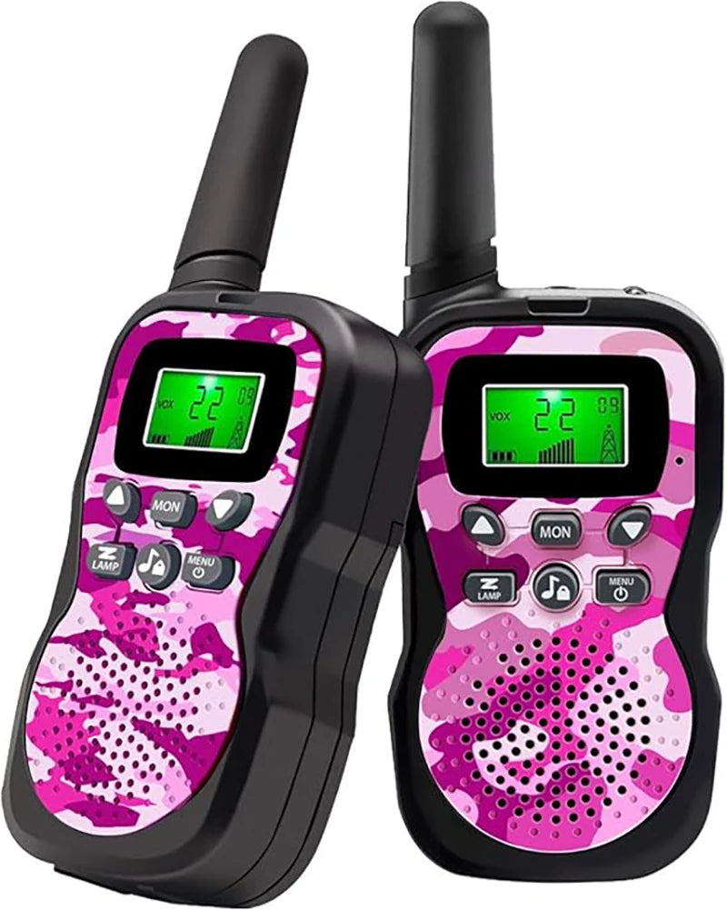 2 Pack Kids Walkie Talkies with Flashlight & LCD Screen, 3 Miles Long Range, Perfect for Outdoor Adventures, Camping and Hiking