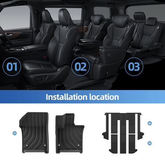 Right Drive for Toyota ALPHARD40 AH40 40 Series 2024 TPE All-weather Floor Mats Trunk Pad Anti-slip Cargo Liner Car Accessories